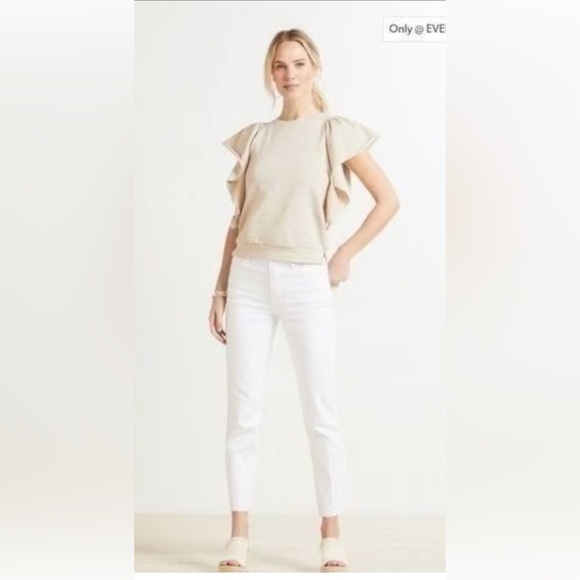 Evereve Tops - Evereve Fallon Crewneck Flutter Top